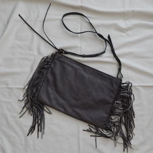 NWOT Banana Republic Leather Fringe Bag – WarmGrey